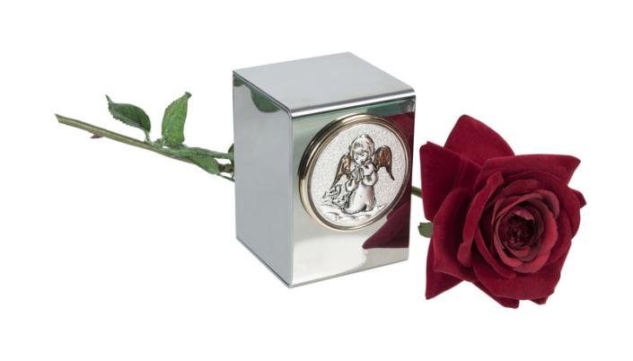 This urn is lovingly crafted to hold the cremains, or ashes, of your precious child.